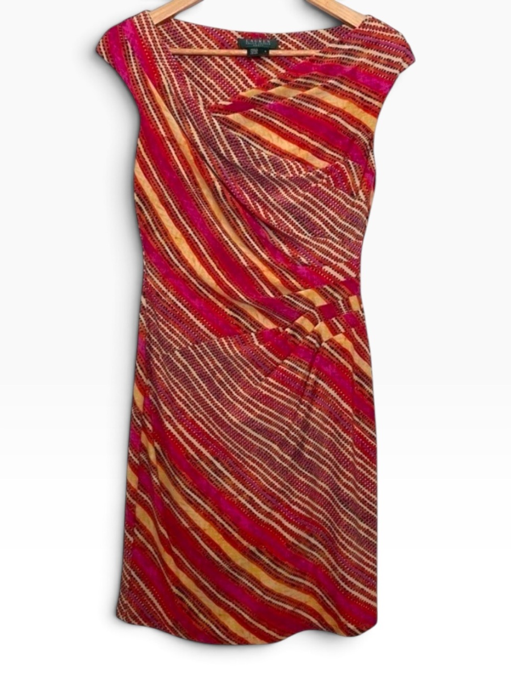 RALPH Lauren gorgeous flattering dress pink yellow summer spring contemporary 4